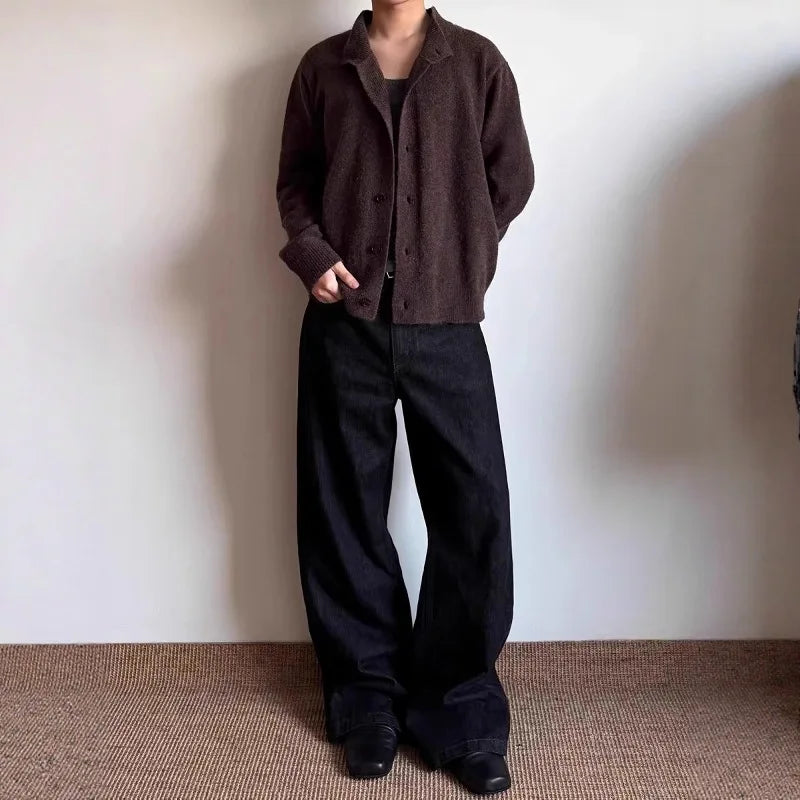 New Korean Fashion Men Cardigan Light Luxury Knitted O Neck Long Sleeve Sweater Coats Autumn Leisure Premium Quality Knitwear voguable