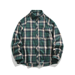 Spring Long Sleeved Shirt Men Oversized Retro Plaid Shirt Men Japanese Streetwear Loose Casual Shirt Mens Vintage Shirts M-3XL voguable