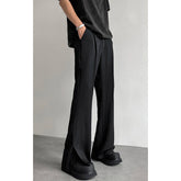 Brown Black Suit Pants Men Fashion Social Mens Dress Pants Korean Loose Straight Casual Flared Pants Mens Office Formal Trousers voguable