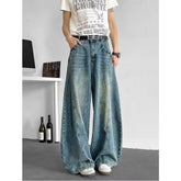 Men Baggy Jeans Wide Leg Unisex Streetwear Hip Hop Dance Pants Loose Fit Trousers Oversized Urban Jogger Street Dance Clothing voguable