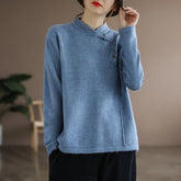 Voguable Autumn and Winter Literary Retro Large-size Sweatshirt Embroidery Warm Ethnic Style Middle-aged Mother Base T-shirt Top voguable