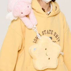 Patchwork Fluffy Cartoon Star Top-Handle Bags Women Sweet Y2k Aesthetic Chic Shoulder Bag Fashion Kawaii Cute Handbags Purses voguable