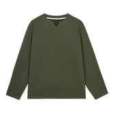 Spring Long Sleeved T-shirt Men V-neck T Shirt Men Streetwear Korean Loose Casual Pullover T Shirt Mens Top Large Size 5XL voguable