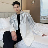 Voguable Sequin Personality Pattern Fashion Blazer Casual 2024 Design Coat Men's Elegant Temperament Handsome Loose Jacket voguable