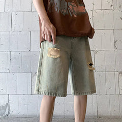 Distressed Denim Shorts men Vintage Wash Ripped Design Casual Summer Streetwear Destroyed Jeans Fashion man shorts voguable