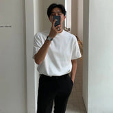 Summer Cotton Short-sleeved T-shirt Men Fashion 3-color Casual T-shirt Men Korean Version Loose O-neck T Shirt Mens Top M-2XL voguable