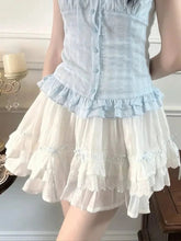 Bow Sweet Women White Skirt Cute Casual Elegant High Waist Mini Skirts Vintage Preppy Style Kawaii Female Ball Gown Skirt voguable