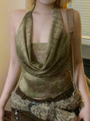 Chic Fashion Slim Fit Beading Women Halter Tops Summer Hollow Out New Causal Blouses Design voguable