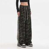 Voguable Hip Hop Vintage Camouflage Striped Jogging Sweatpants Women Streetwear Oversize Elastic Waist Wide Leg Casual Sports Trousers voguable