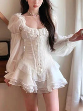 Voguable French Sweet White Y2k Mini Dress Women Summer Long Sleeve Beach Style One Piece Dress Korean Fashion Japanese Kawaii Chic voguable