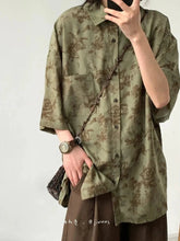 Harajuku Y2K Shirt Women Loose Vintage Print Streeetwear Blouse Oversize Half Sleeve Female Casual Retro Japan Bf Tops New voguable