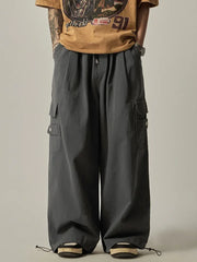 Voguable Japanese Baggy Cargo Pants Men Oversize Wide Leg Cargo Trousers Male Loose Casual Streetwear Hip Hop Pocket Autumn voguable