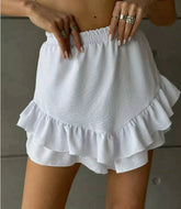 Voguable new fashion brand street style high-waisted spliced ruffled short skirt for petite A-line puff skirt lollapalooza outfit spring outfits voguable