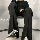 Grey Suit Pants Men Fashion Society Mens Dress Pants Korean Loose Straight Pants Mens Office Formal Trousers M-3XL voguable