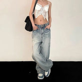 Voguable Y2K Retro Distressed Baggy Jeans Women Vintage 90s Streetwear Oversized Denim Pants Korean Grunge Hippie BF Trousers voguable