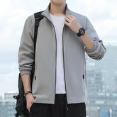 Autumn Winter Elegant Fashion Harajuku Slim Fit Ropa Hombre Loose Casual All Match Outerwear Pockets Zipper Long Sleeve Jacket voguable