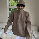 Winter Men's Luxury Knitted Zipper Hooded Pullovers Sweater Casual Streetwear Solid Color Long Sleeve Hoodie Knitwear Retro New voguable