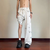 Men Casual Pants Loose Elastic Waist Straight Leg Butterfly Print Comfort Streetwear Fashion Trendy Outdoor Summer Mens Clothing voguable