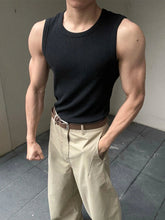 Voguable Elastic Fitn Tank Top Men's Svel Sportswear Muscle Enhancing American Sle Sweatirt Casual Summer T-irt voguable