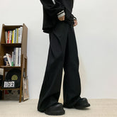 Voguable Fashion Elegant Loose Straight Casual Pants Men's 2024 New Solid Color Original Male Pleat Trousers voguable