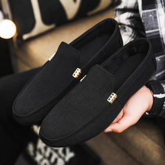 Voguable Mens Canvas Slip On Loafers Fashion Dress Driving Shoes Formal Wedding Party Casual Flats Plus Size Comfortable Office Wear voguable