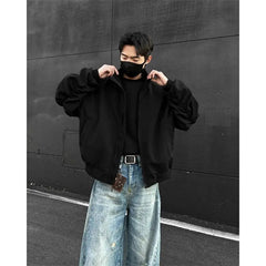 Spring Black Jacket Men Fashion Retro Pocket Workwear Jacket Men Streetwear Hip-hop Loose Bomber Jacket Mens Short Jackets Coat voguable