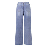 Voguable y2k Denim Pants Fashion Women Clothes Solid Color High Waist Wide Leg Loose Fit Ripped Jeans Casual Trousers Streetwear voguable