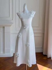 Three-dimensional Flowers Dresses Women's Sleeveless High Waist Elegant Evening Dress Female 2025 New Clothing voguable