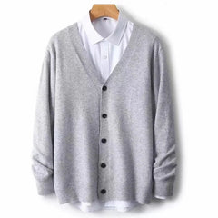 Autumn/Winter New Men's Business and Leisure V-neck Thin Knitted Cardigan Sweater Warm and Fashionable High Quality Knitted voguable