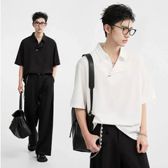 New Men Polo Shirt manSolid Button Down Collar Soft Comfortable Unique Design Slim Fit Breathable Golf Tennis Outdoor Business voguable