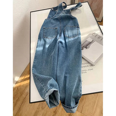 Voguable Jumpsuits Women Streetwear Denim Overalls Vintage Loose Casual Wide Leg Pants High Waist Strap Straight Jeans Trousers New voguable