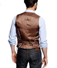 Men's Classic Vest Single Breasted Slim Fit Vintage Modern Waistcoat Casual Gilet Herringbone Wedding voguable