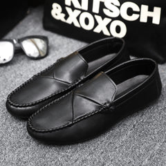 Voguable Handmade Comfortable Men Loafers Fashion Spring Autumn Casual Leather Shoes Slip-On Business Driving Flat Soft Walking Shoes voguable
