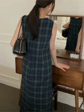 Voguable Autumn Sleeveless Vests Dress Women Plaid Print Fashion Casual Ladies Vests Dresses Korean Style Loose Woman Vests Dress voguable