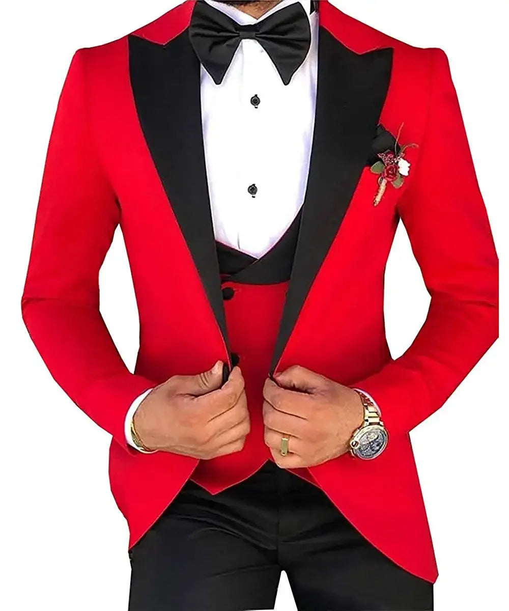 Voguable Made Terno Slim Groom Tuxedos Wedding Men Suit Terno Masculino (Jacket+Pant+Vest) Mens's 3 Pieces Suits For Men voguable