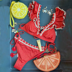 2025 Bandeau Biquini Women Sexy Bikini Push Up Swimsuit Female Swimwear Floral Printed Swim Suit Halter Bathingsuit Beachwear voguable