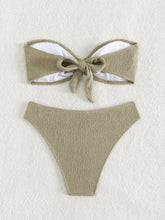 Voguable Sexy Black Bikini Set Women Bandeau Ring Linked Push Up Micro Swimsuit Solid Black Bathing Suit Thong Swimwear Beachwear voguable