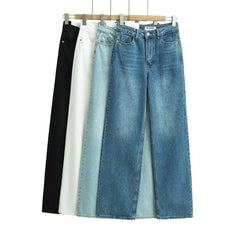 Japanese 2000s style y2k jeans for women denim pants vintage clothes baggy jeans blue loose wide leg high waist jeans black Pbong
