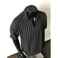 Men Slim Fit Striped Polo Collar T-Shirt Summer Casual Breathable Cotton Comfortable Fashion Tee Shirt Top Striped Mens Clothing voguable