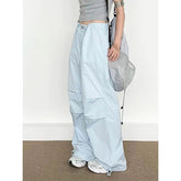 Voguable American Retro Vintage Casual Pants for Women in Summer High Waist Trousers Adjustable Slimming Loose Trousers voguable