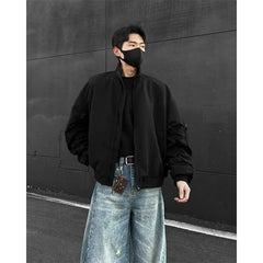 Spring Black Jacket Men Fashion Retro Pocket Workwear Jacket Men Streetwear Hip-hop Loose Bomber Jacket Mens Short Jackets Coat voguable
