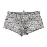 Voguable Y2K Retro Washed Denim mini Shorts for Women, Low Waisted Lace up Retro Ultra Short Jeans, Gothic Street Style Hot Pants voguable