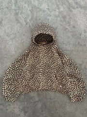 Y2k Leopard Print Vintage Hoodies Women American Retro Fashion Streetwear Hiphop Oversized Hooded Sweatshirt Autumn