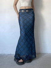 Y2K-Inspired Vintage Plaid Mesh Maxi Skirt with Bow Detail - Stretchy & Machine Washable, Elegant Two-Layer Design for Women voguable