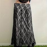 Vintage Double Layer Design Midi Skirt, Loose Skirt For Spring & Summer, Women's Clothing voguable