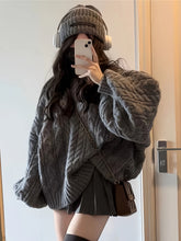 Thick Vintage-Inspired Cozy Knit Sweater - Solid Color, Loose Fit, Elegant V-Neck Pullover for Women - Perfect for Fall & Winter voguable