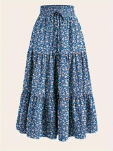 Bohemian Floral Print A-Line Skirt - Casual Vacation Style, Polyester, Non-Stretch, Hand Washable, Perfect for Spring/Summer voguable