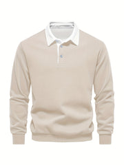 Fall & Winter Solid Color Fleece-Lined Shirt - Men's Casual Machine Washable with Button Detail gotmes-shop