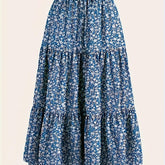 Bohemian Floral Print A-Line Skirt - Casual Vacation Style, Polyester, Non-Stretch, Hand Washable, Perfect for Spring/Summer voguable
