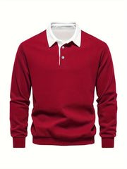 Fall & Winter Solid Color Fleece-Lined Shirt - Men's Casual Machine Washable with Button Detail gotmes-shop